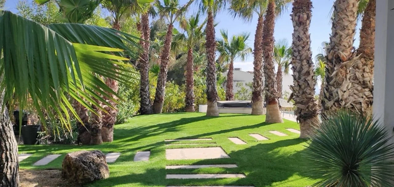 Gazon synthétique bien entretenu